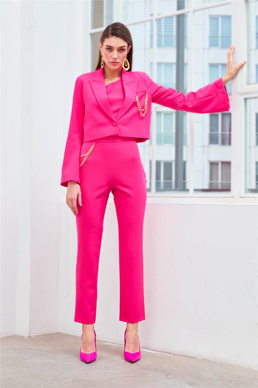 Chain Accessory Trousers - Hot Pink - LussoCA