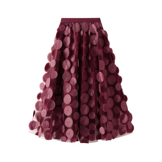 3D Polka Dot Appliqué Skirt