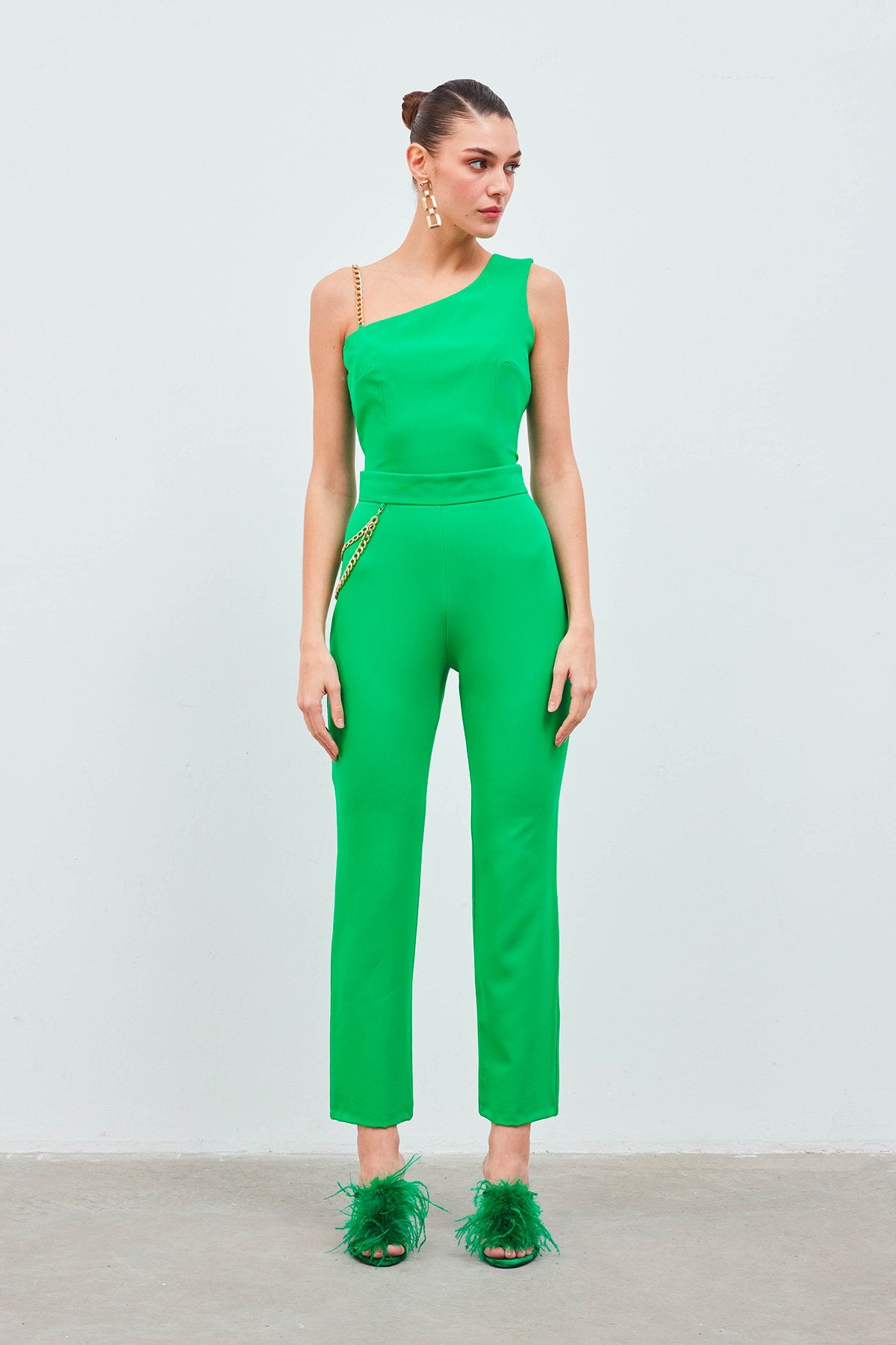 Chain Accessory Trousers - GREEN - LussoCA