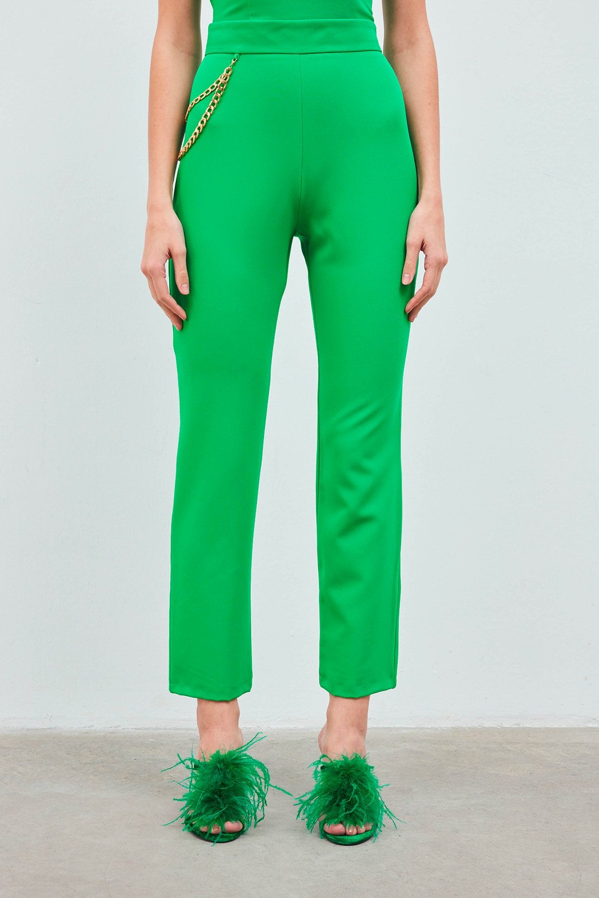 Chain Accessory Trousers - GREEN - LussoCA