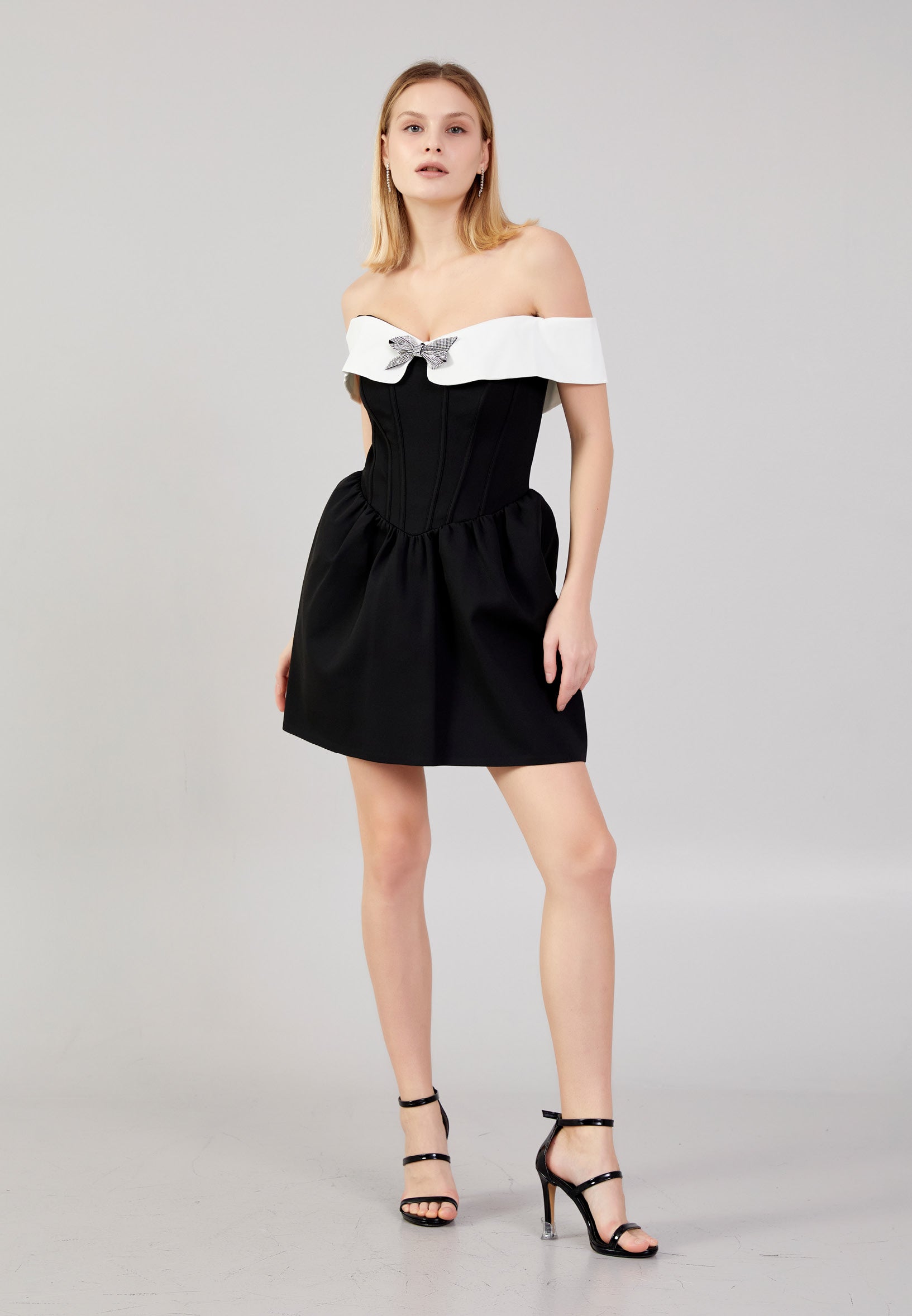 Black and white short dress - LussoCA