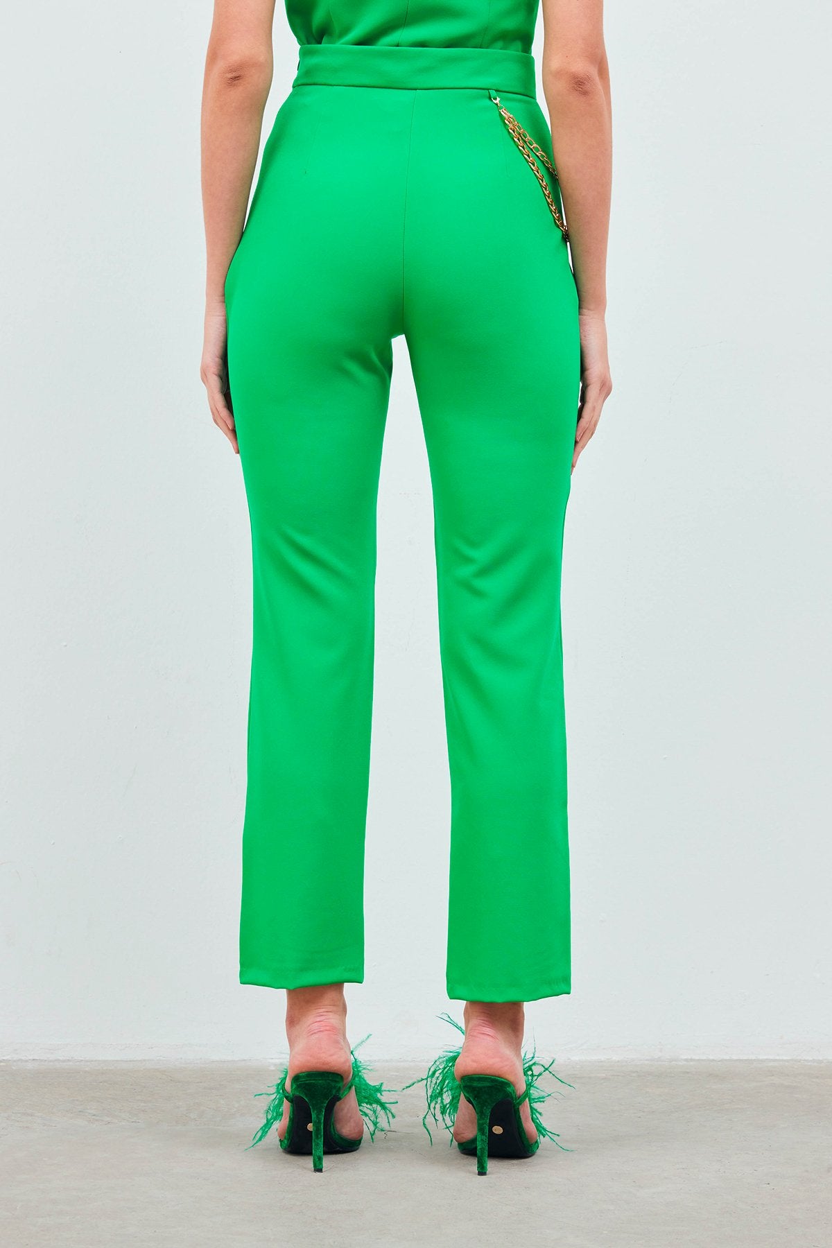 Chain Accessory Trousers - GREEN - LussoCA