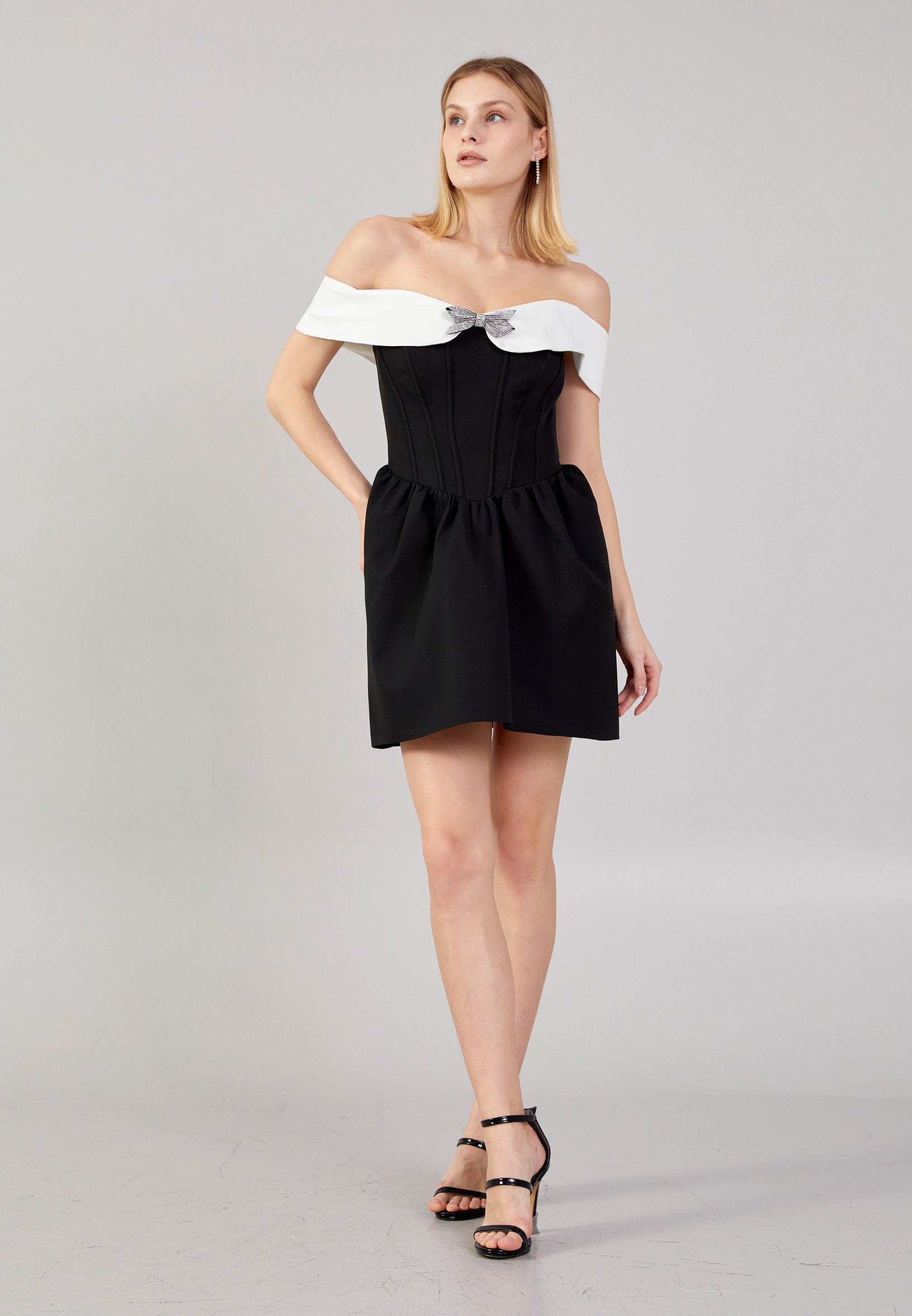 Black and white short dress - LussoCA