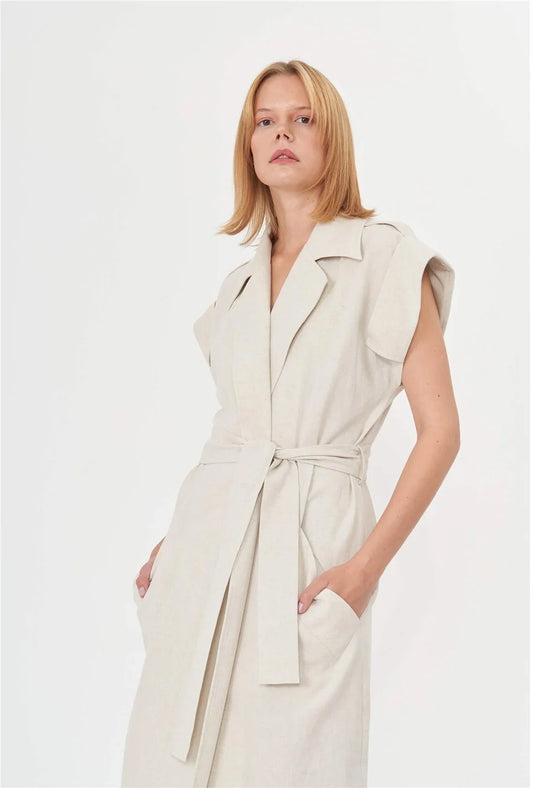 Trench Coat - White - LussoCA