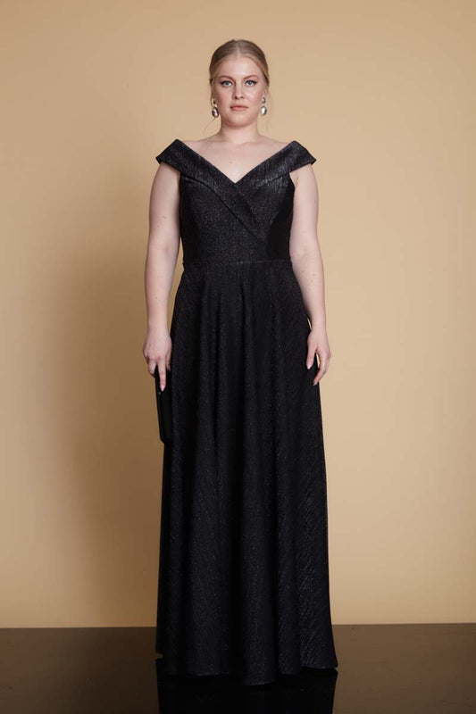 Plus Size Glare Sleeveless Maxi Dress - Black