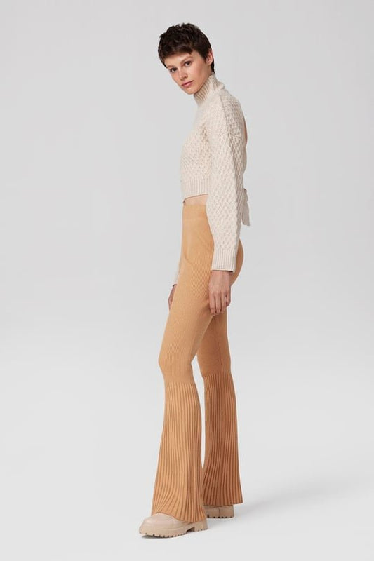 Backless with a big Bow Knit Sweater - Camel - LussoCA