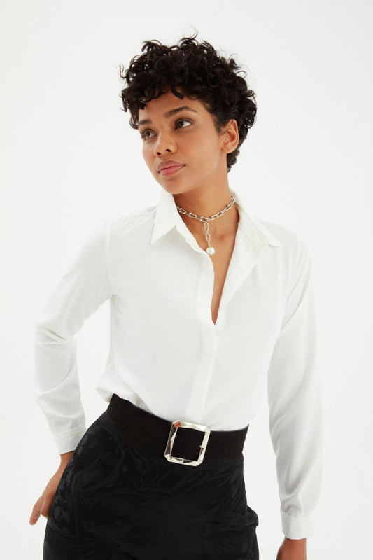 Basic Classic Button Down Shirt - White - LussoCA