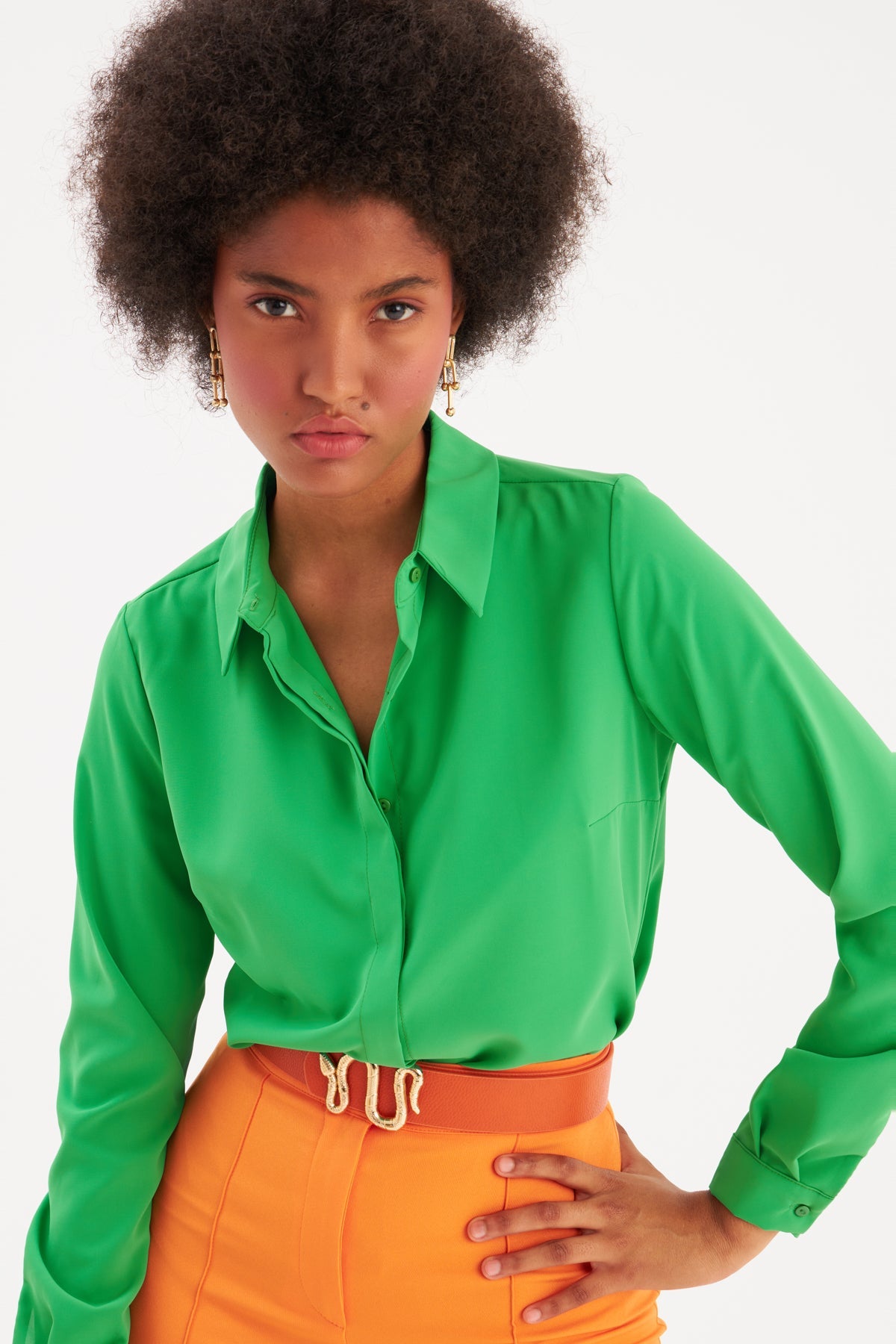 Basic Classic Shirt - GREEN - Top - LussoCA