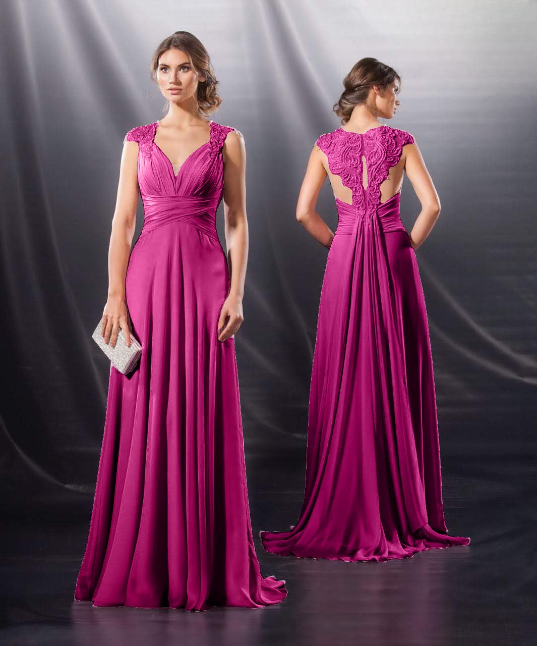 Deep V-neck Backless Silk Dress - Pink - Dress - LussoCA