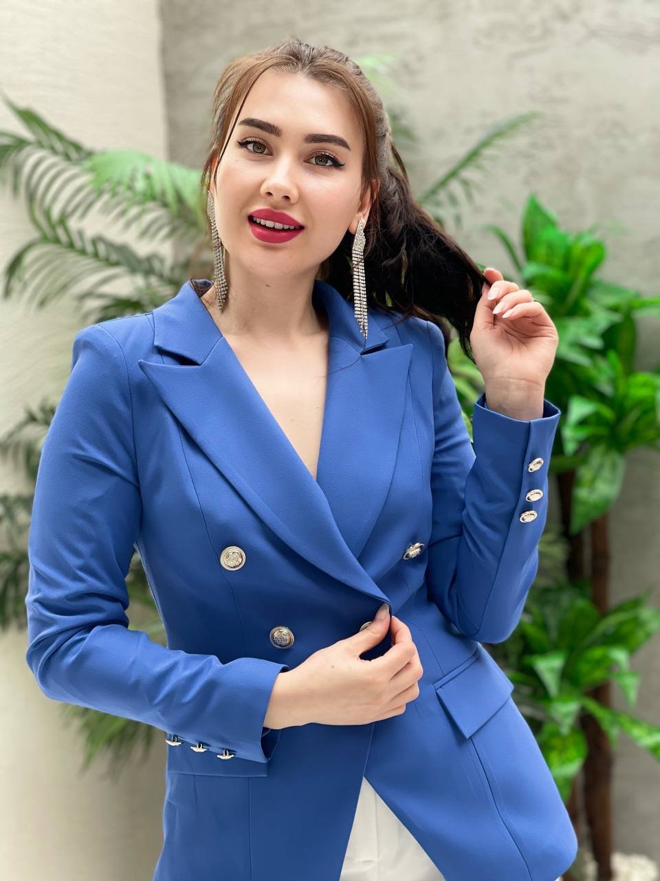 Double-breasted jacket- Royal Blue - LussoCA