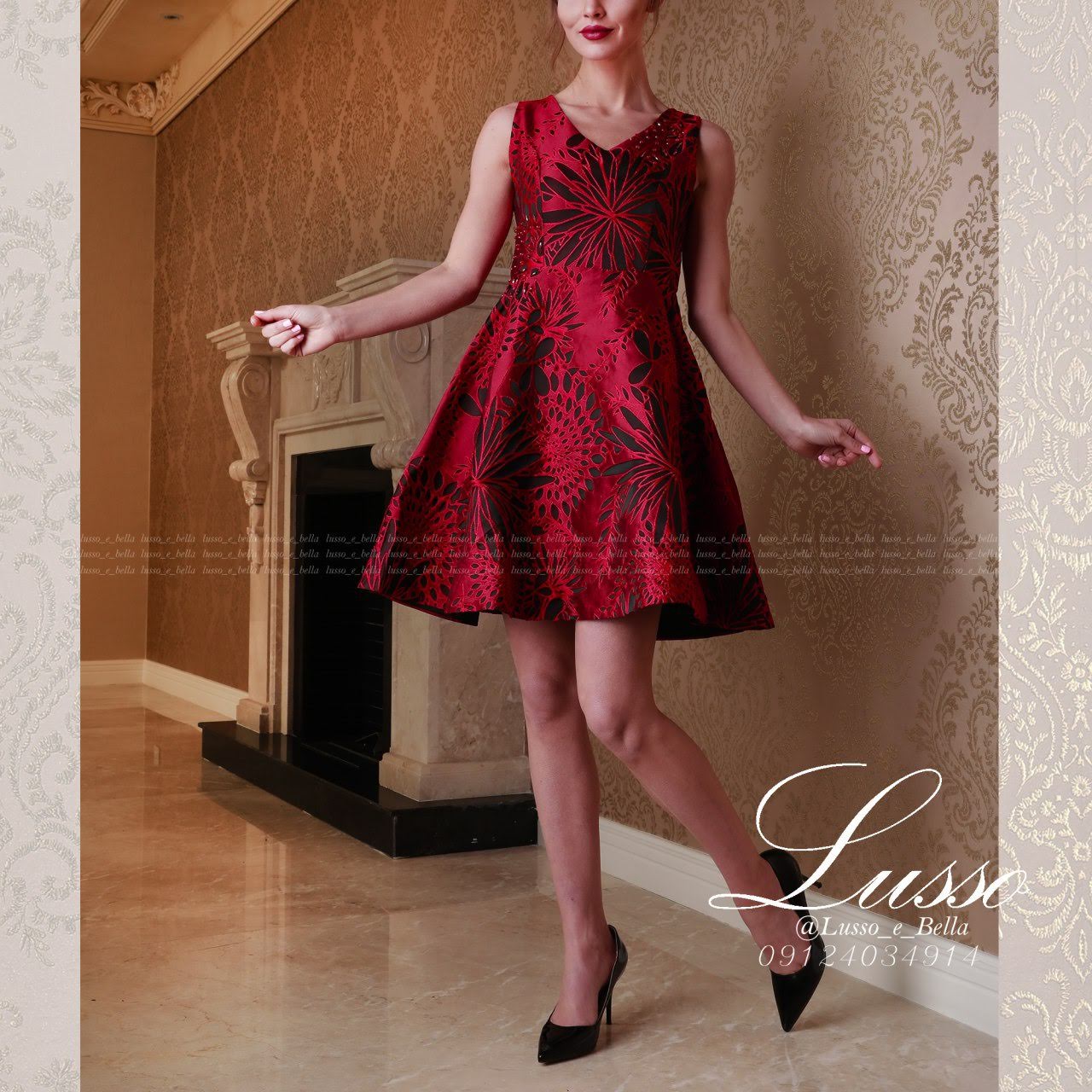 Sasy flare beaded dress-dress-Lussoca-LussoCA