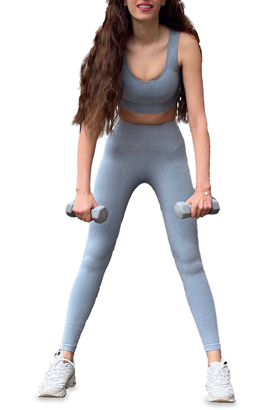 Seamless Leggings-Light Blue - LussoCA