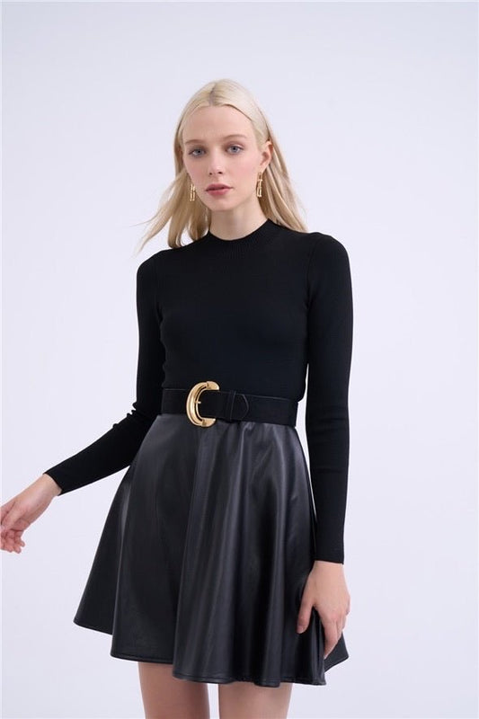 Leather skirt - Black - LussoCA