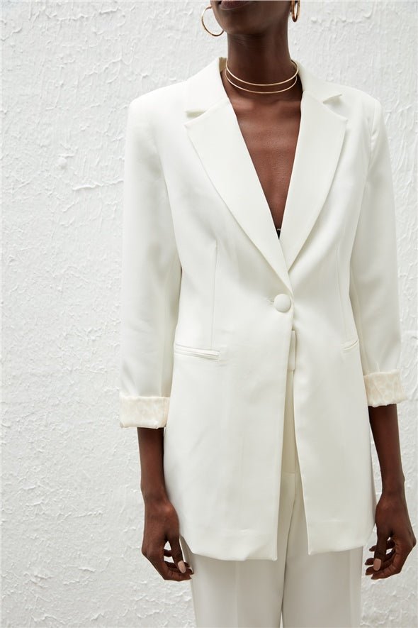 Mono Collar Classic Jacket - White - Jacket - LussoCA