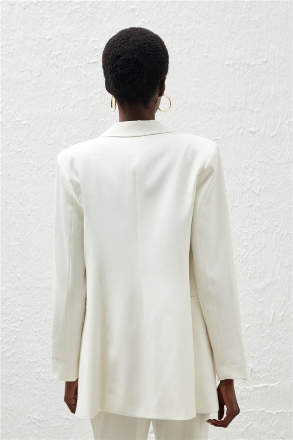Mono Collar Classic Jacket - White - Jacket - LussoCA