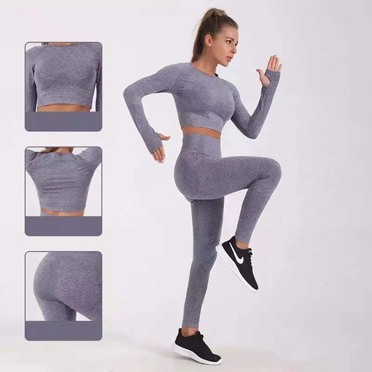 Motion Seamless Long Sleeve Crop Top-Stone - Activewear - LussoCA