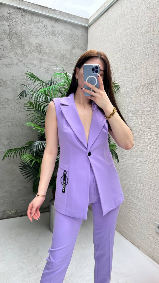 One Button Vest - Lilac - LussoCA